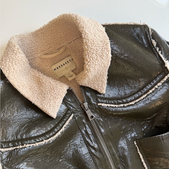 Marrakech Cris Patent Leather Shearling Jacket - Picture 4 of 4